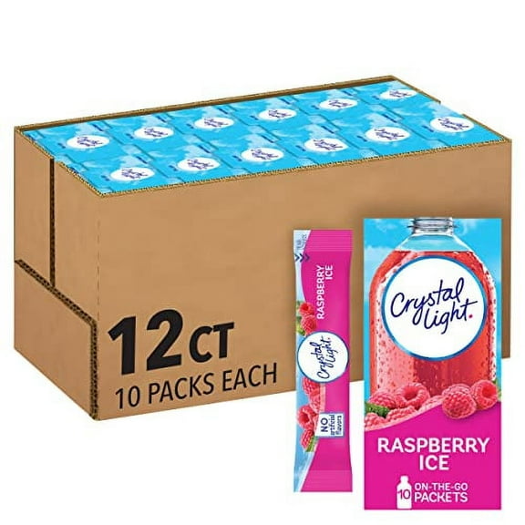 Crystal Light Beverage On The Go Raspberry Ice, 0.06 oz - Case of 120 Packets