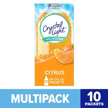 Crystal Light Citrus Sugar Free Drink Mix Singles with Caffeine, 10 ct On-the-Go-Packets