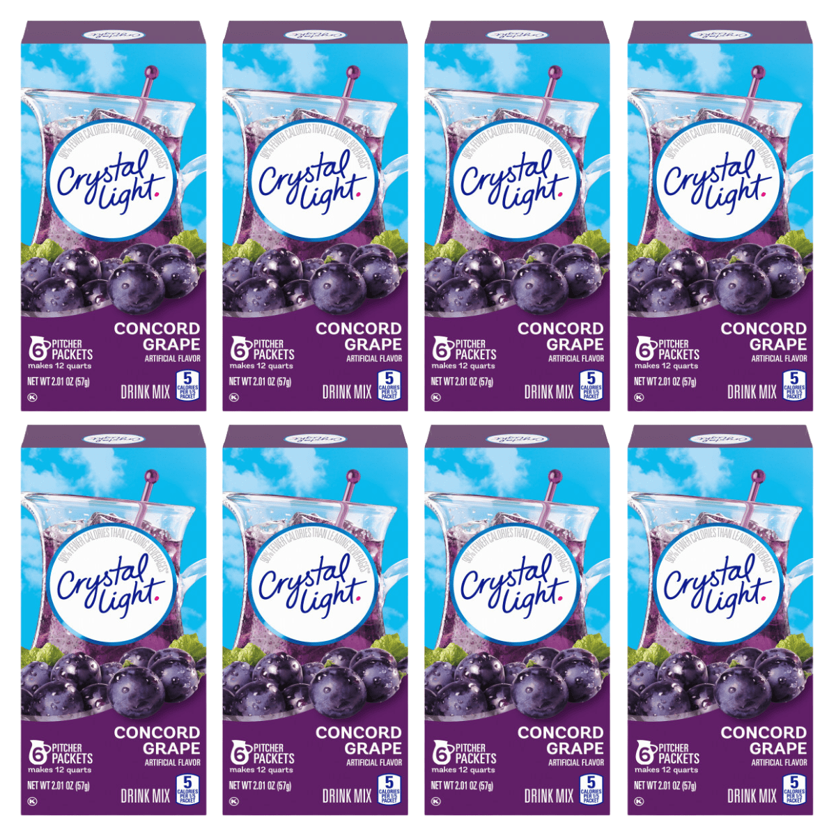 Crystal Light Concord Grape Sugar Free Drink Mix Caffeine Free  Pack Of 12