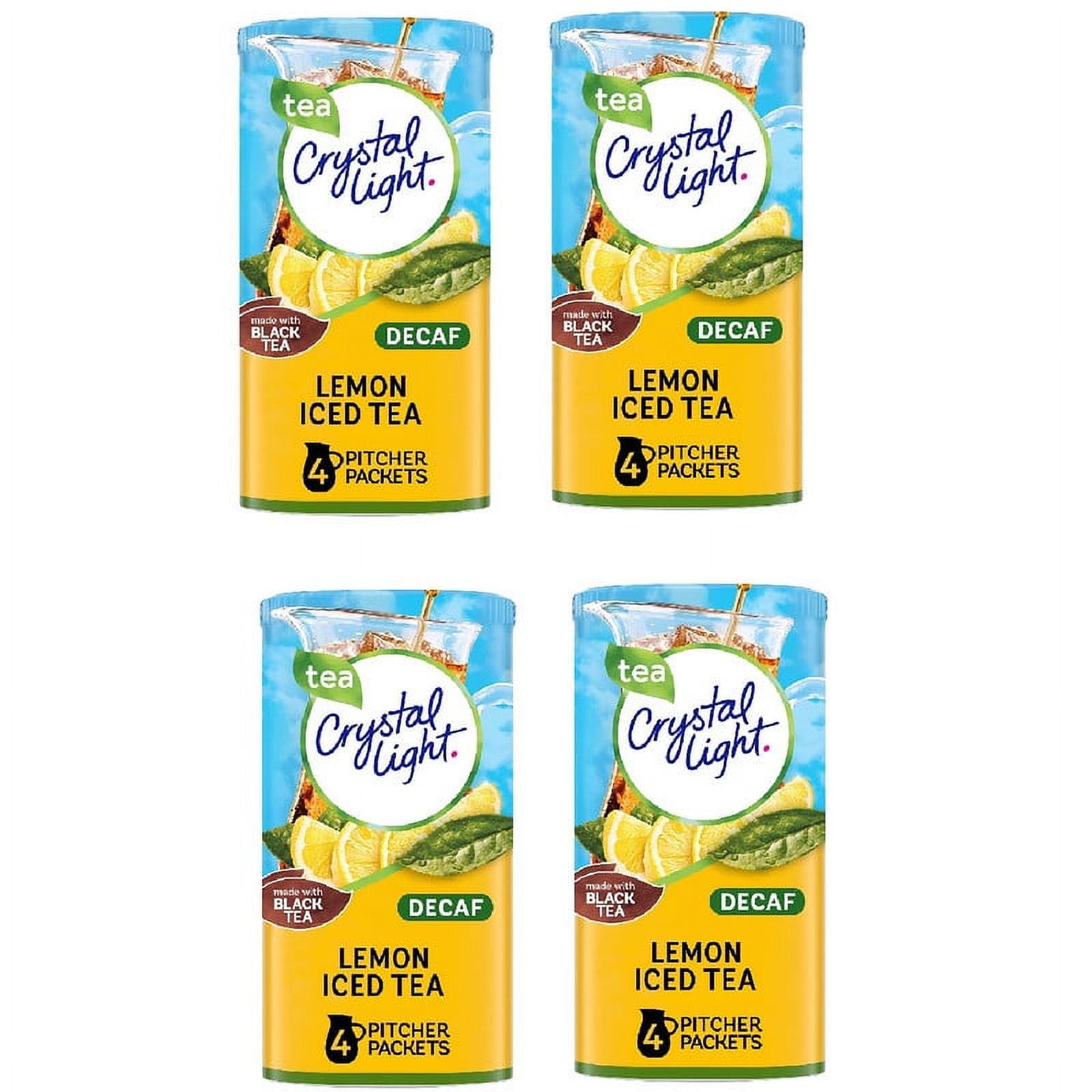 Crystal Light Decaf Lemon Iced Tea Powdered Drink Mix 4 Pitcher Packets 4 pack