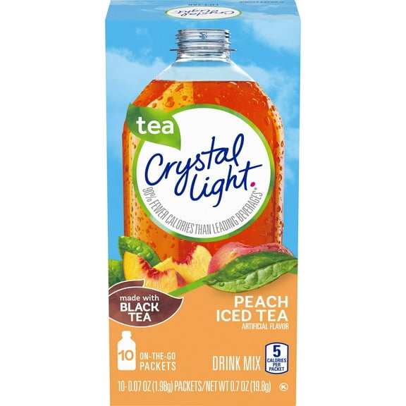 Crystal Light Drink Mix, Peach Tea, On The Go Packets, 10 Count (Pack Of 6 Boxes), 0.7 Ounce (Pack Of 6)