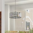 thumbnail image 1 of Crystal Light Fixture, Modern Semi Flush Mount Ceiling Light, 16.5" Round 4-Light Crystal Chandelier Hallway Lighting for Kitchen Bedroom Living Room Dining Room Entryway Closet, Chrome, 1 of 10