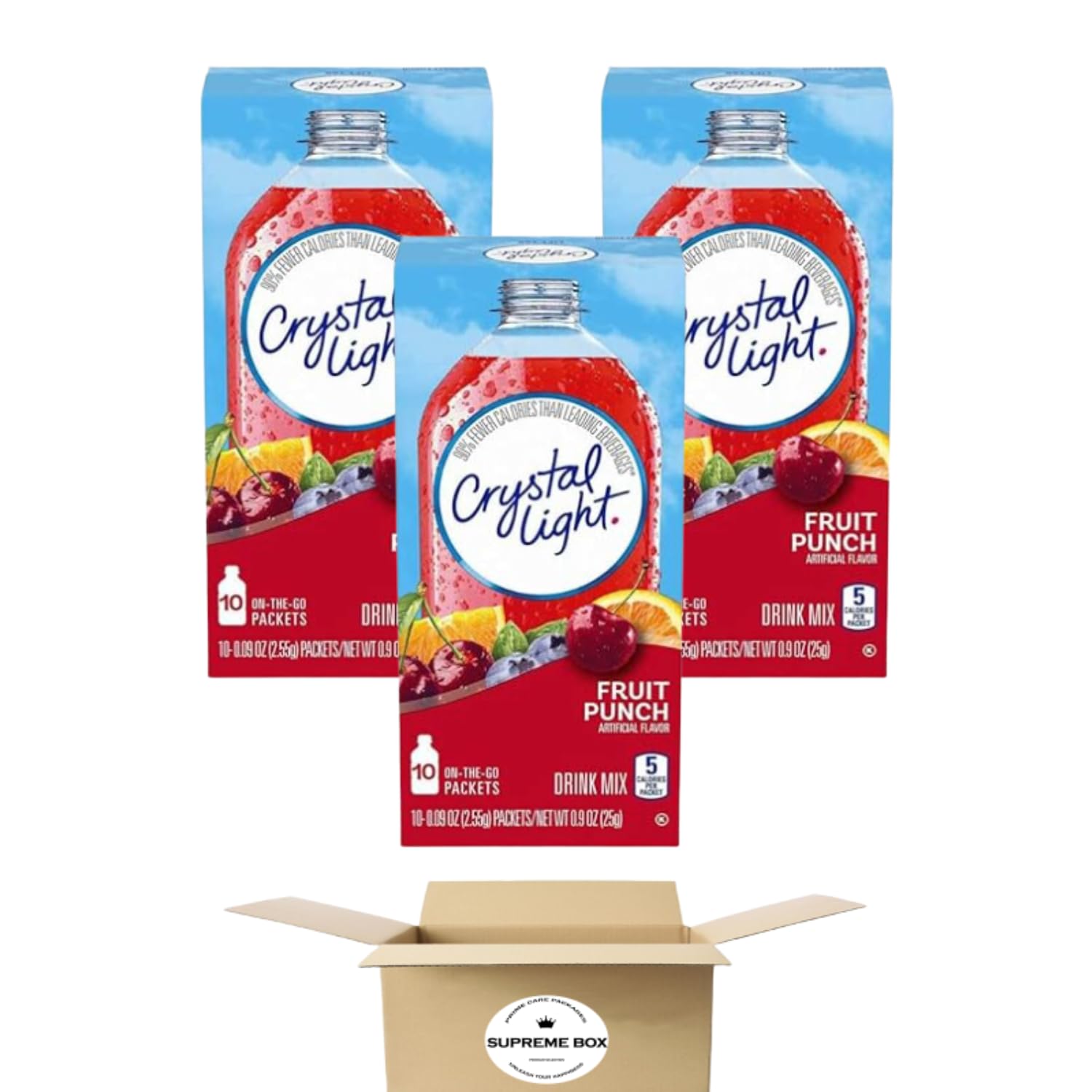 Crystal Light Fruit Punch Iced Tea Powdered Drink Mix Pack of 3 (30