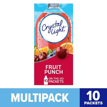 Crystal Light Fruit Punch Sugar Free Drink Mix Singles Caffeine Free, 10 ct On-the-Go-Packets