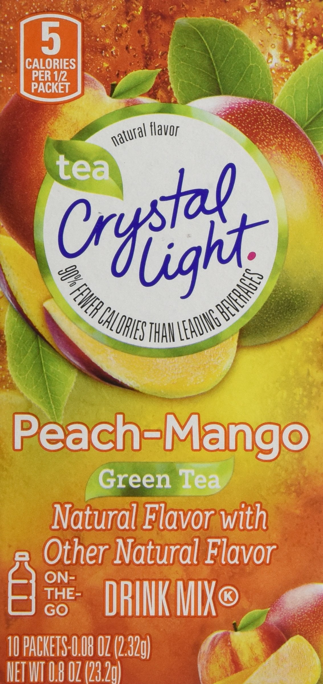 Crystal Light Green Tea Peach Mango Drink Mix On The Go 10-0.08 Oz ...