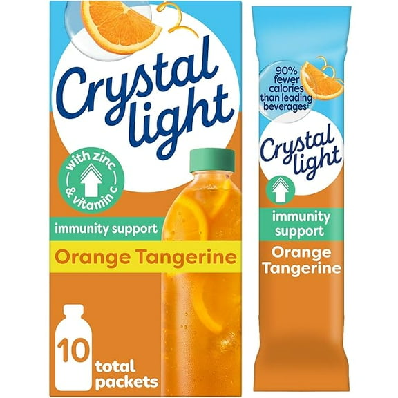 Crystal Light Immunity Support Orange Tangerine Drink Mix, 10 ct On-the-Go Packets