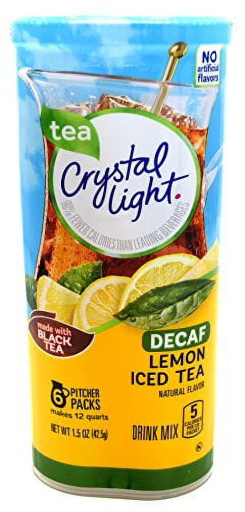 Crystal Light Lemon Decaf Iced Tea Natural Flavor Drink Mix, 12-Quart Canister (Pack of 4)