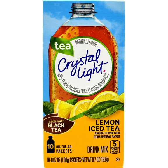 Crystal Light Lemon Iced Tea, 10 On-The-Go Packets (Pack Of 4) Packaging May Vary