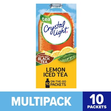 Crystal Light Lemon Iced Tea Sugar Free Drink Mix Singles, 10 ct On-the-Go-Packets