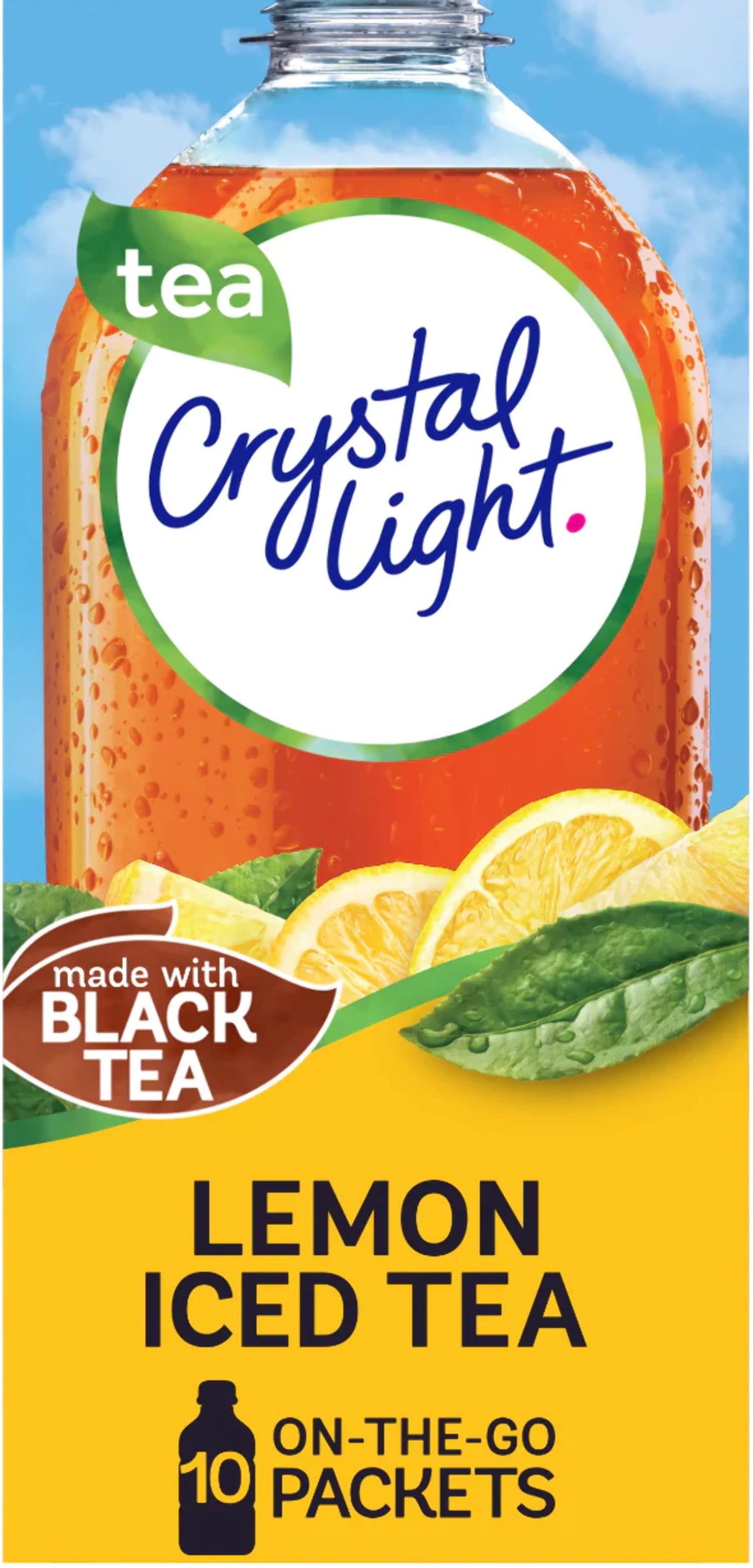 Crystal Light Lemon Iced Tea Sugar Free Drink Mix Singles, 10 ct Onthe