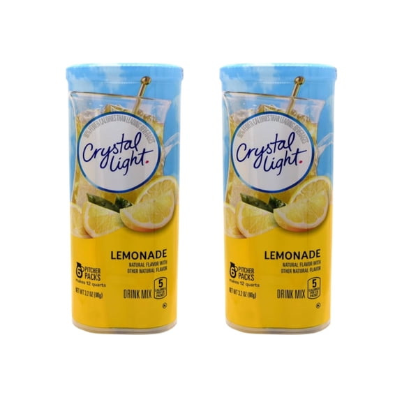 Crystal Light Lemonade Drink Mix 3.2 Oz, 6 Pitcher (2 Pack)