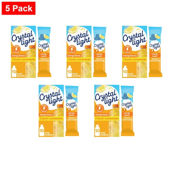 Crystal Light Lemonade Energy Boost Drink Mix 1.5 oz - 5 Pack