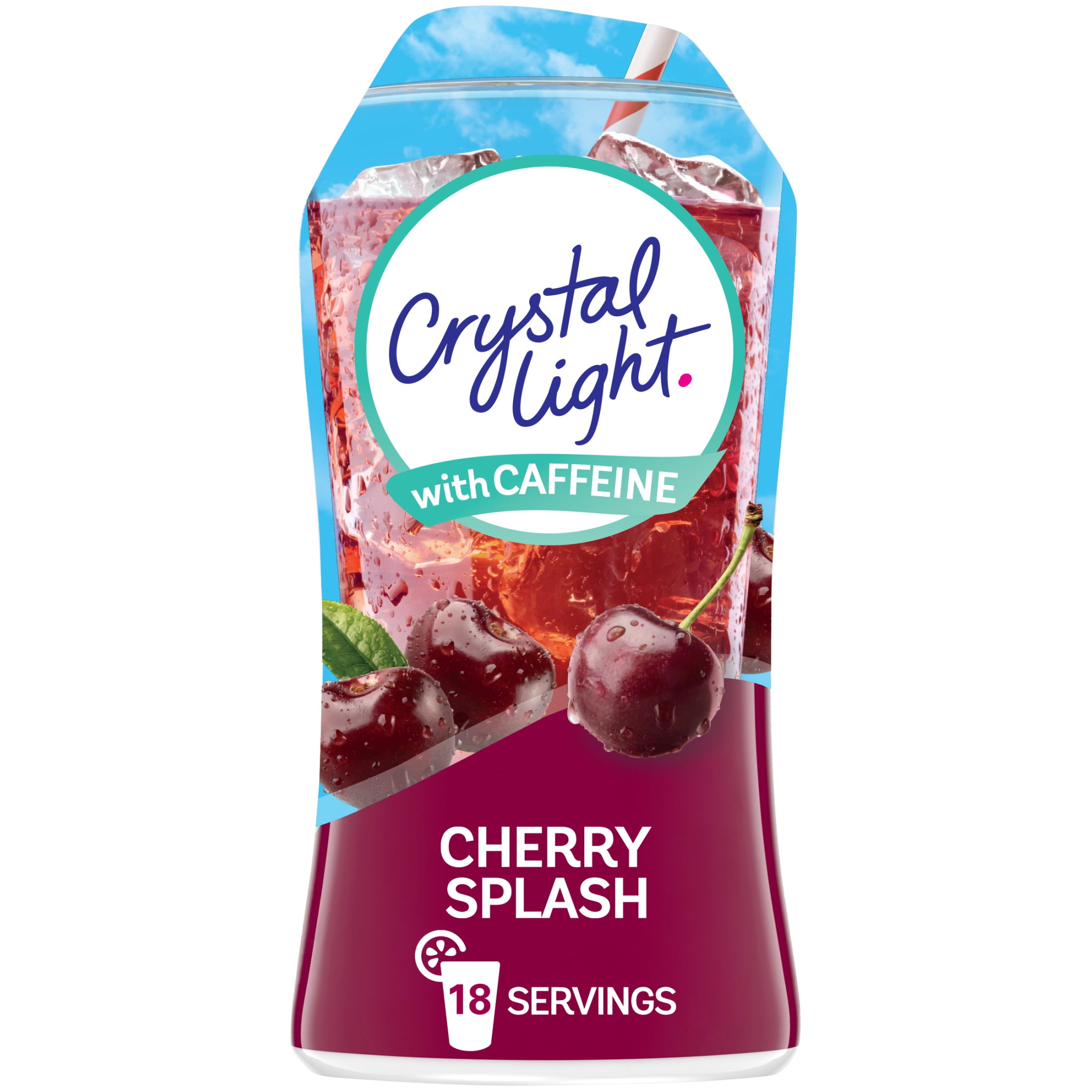 Crystal Light Liquid Cherry Splash Naturally Flavored Drink Mix with Caffeine, 1.62 fl oz Bottle