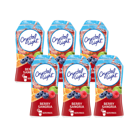 Crystal Light Liquid Drink Mix Berry Sangria, 1.62 fl oz (Pack of 6)