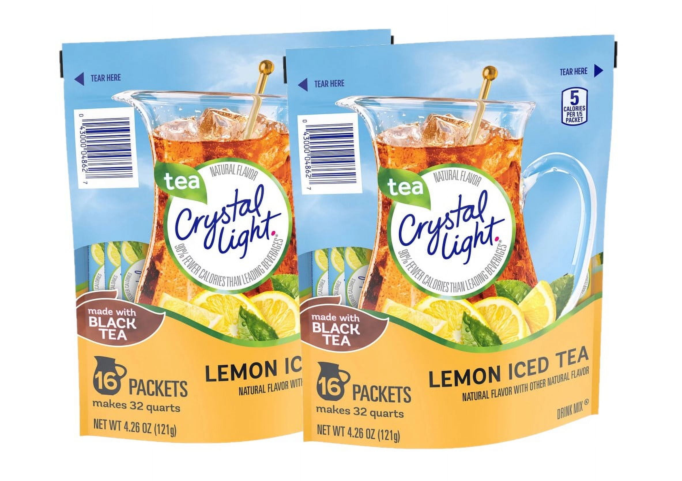Crystal Light Natural Lemon Iced Tea 16 Pitcher Packs Makes 32 Quarts