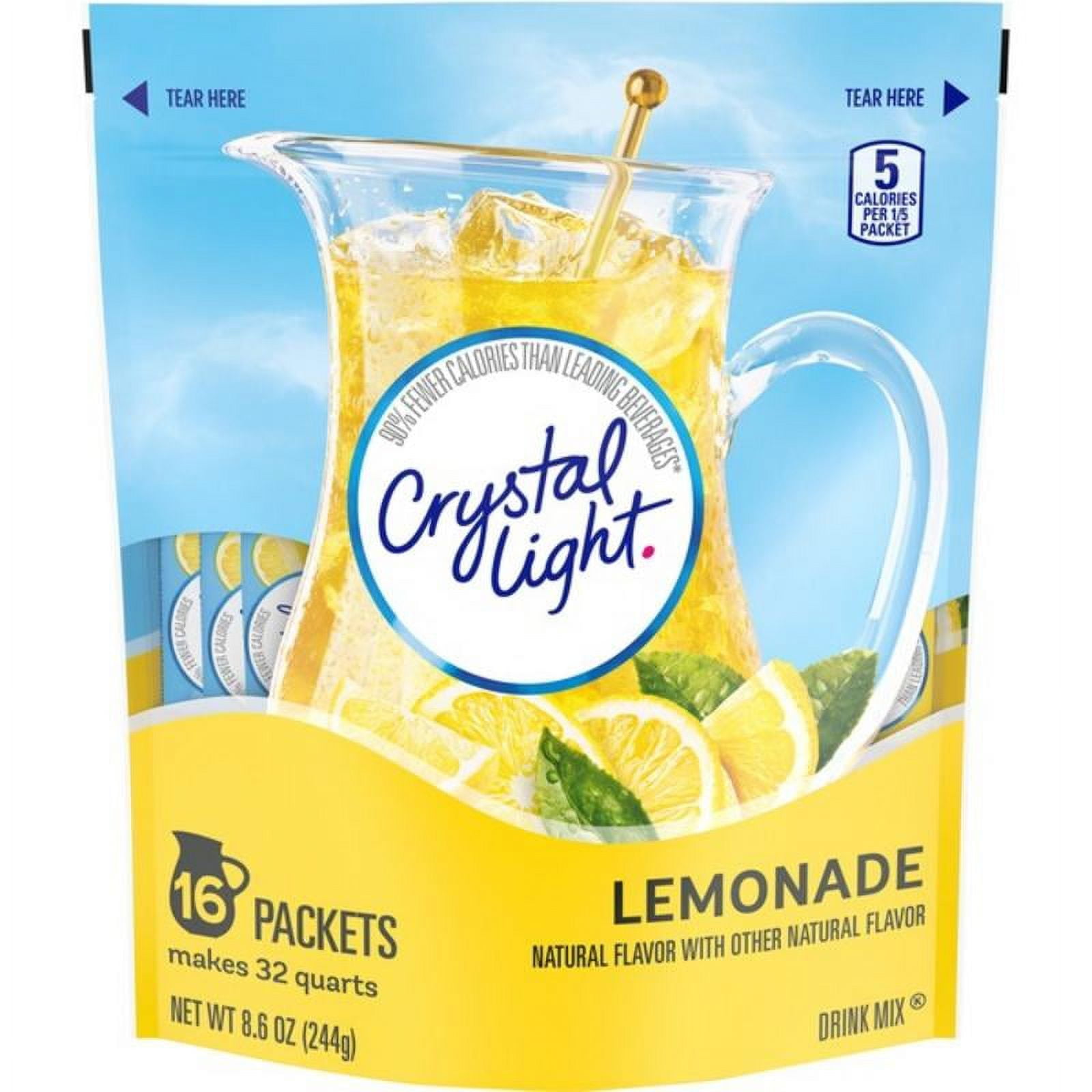 Crystal Light Natural Lemonade 16 Pitcher Packs Makes 32 Quarts