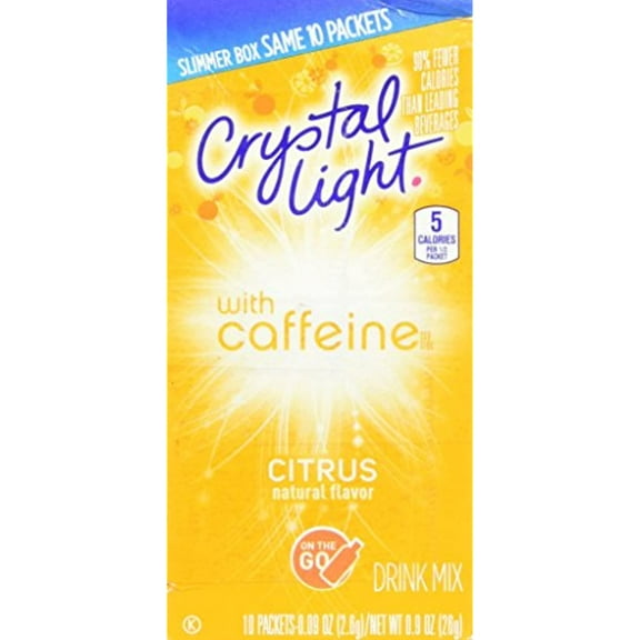 Crystal Light On The Go Citrus Caffeine, 10 Packets (Pack Of 4)