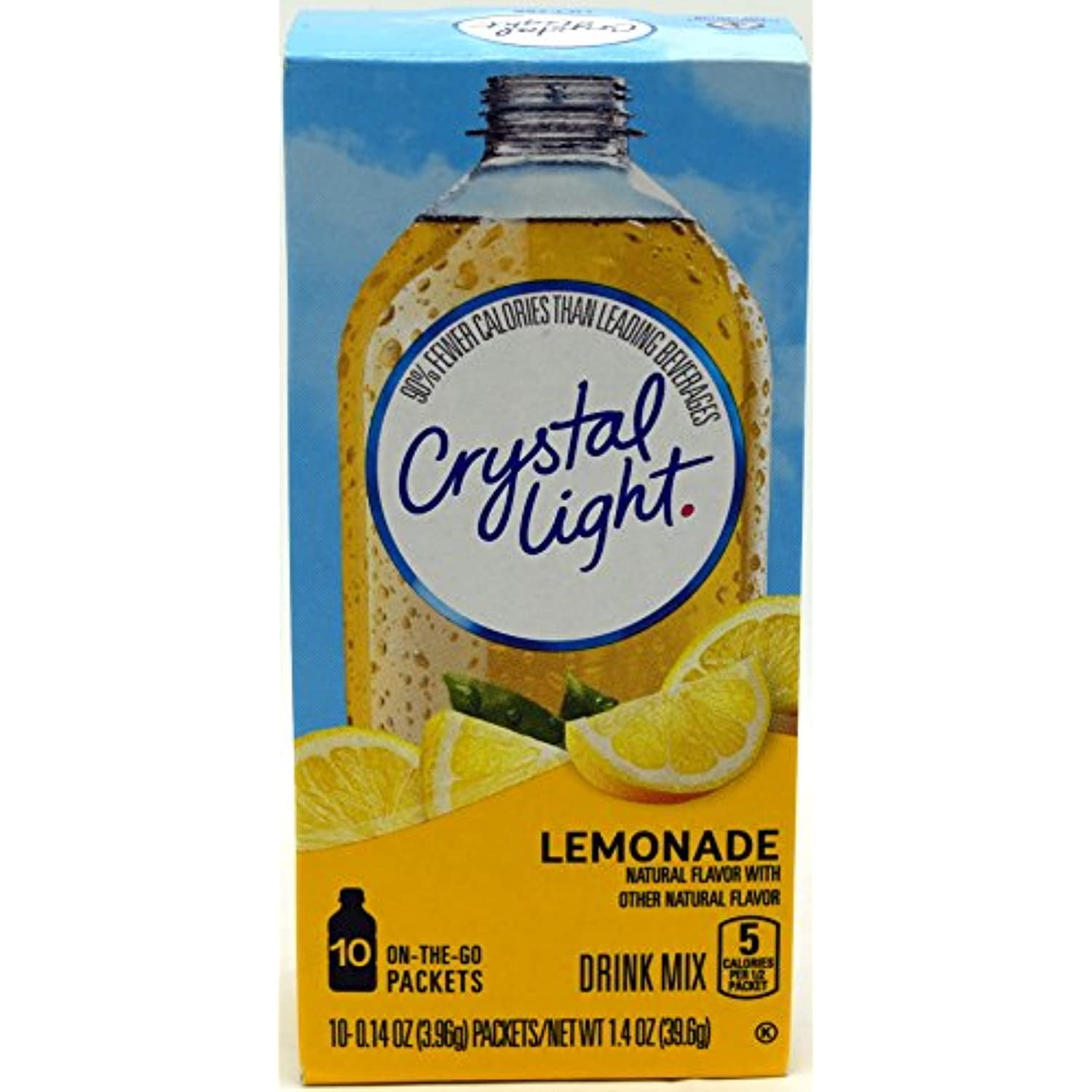 Crystal Light On The Go Natural Lemonade Drink Mix, 10-Packet Box (Pack Of 5)