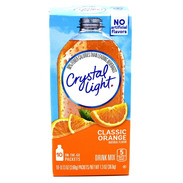 Crystal Light On The Go Packets, Classic Orange With Vitamin C and