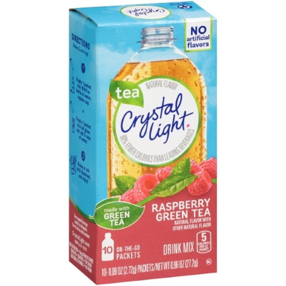 Crystal Light On The Go Raspberry Green Tea, 10-Packet Box, 10 CT (Pack of 3)