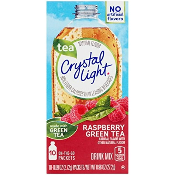 Crystal Light On The Go Raspberry Green Tea, 10-Packet Box (Pack Of 5)