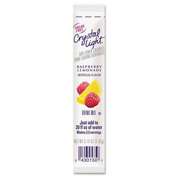 Crystal Light On-The-Go Raspberry Lemonade Mix Sticks - 0.16 oz - Stick - 30 / Box | Bundle of 5 Boxes