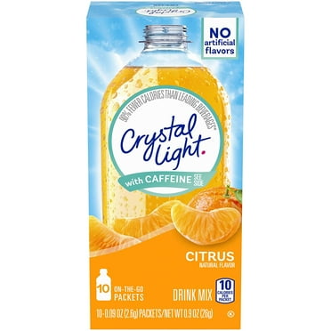 Crystal Light On The Go Splash, Citrus with Caffeine, 0.9 oz (Pack of 3)
