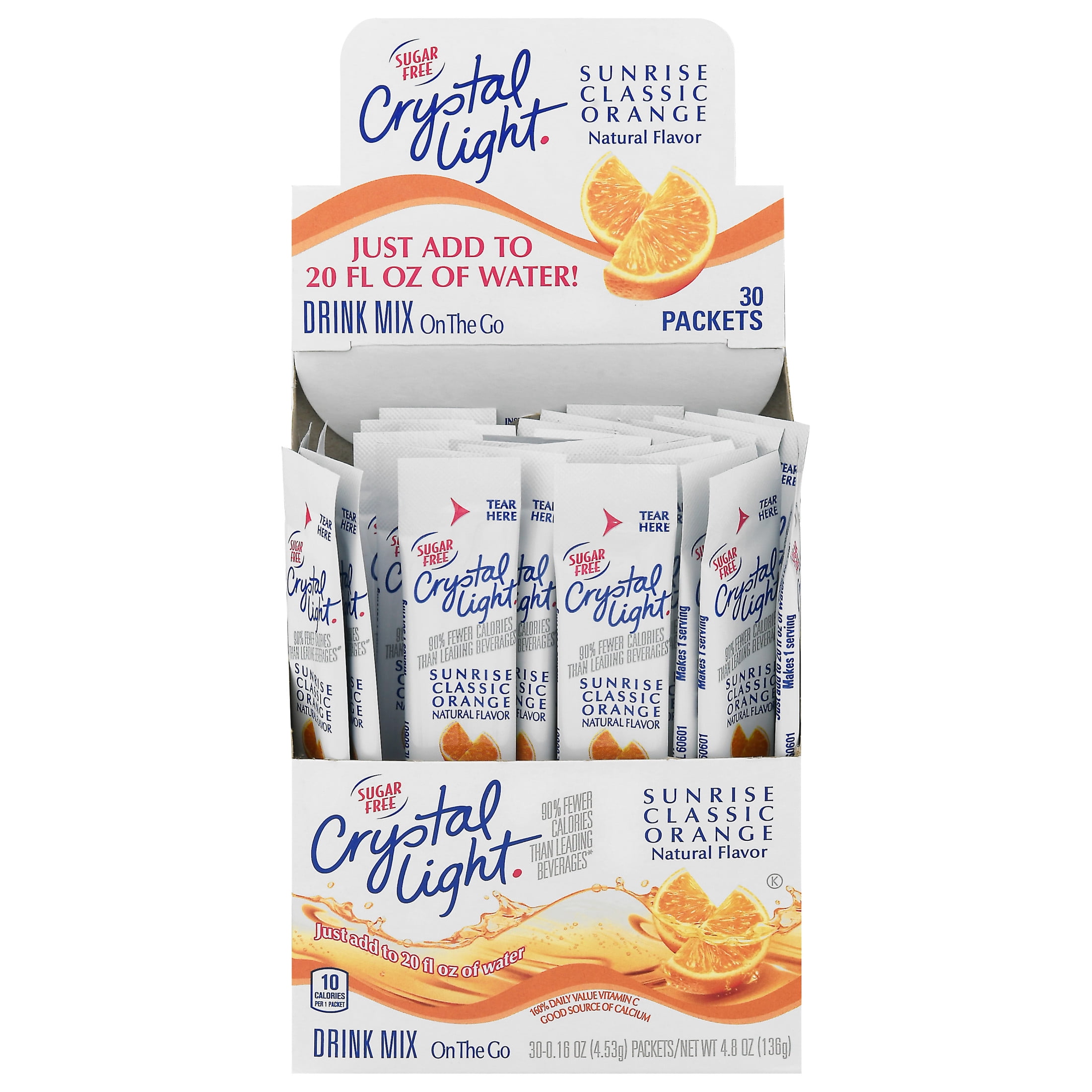 Crystal Light Refreshing Orange Flavor On-The-Go Drink Mix, Low