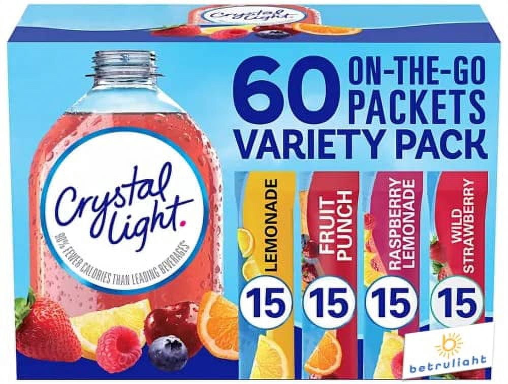 Crystal Light Packets Lemonade, Fruit Punch, Raspberry Lemonade And