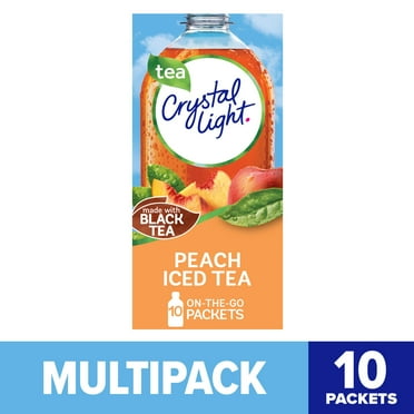 Crystal Light Peach Iced Tea Sugar Free Drink Mix Singles, 10 ct On-the-Go-Packets
