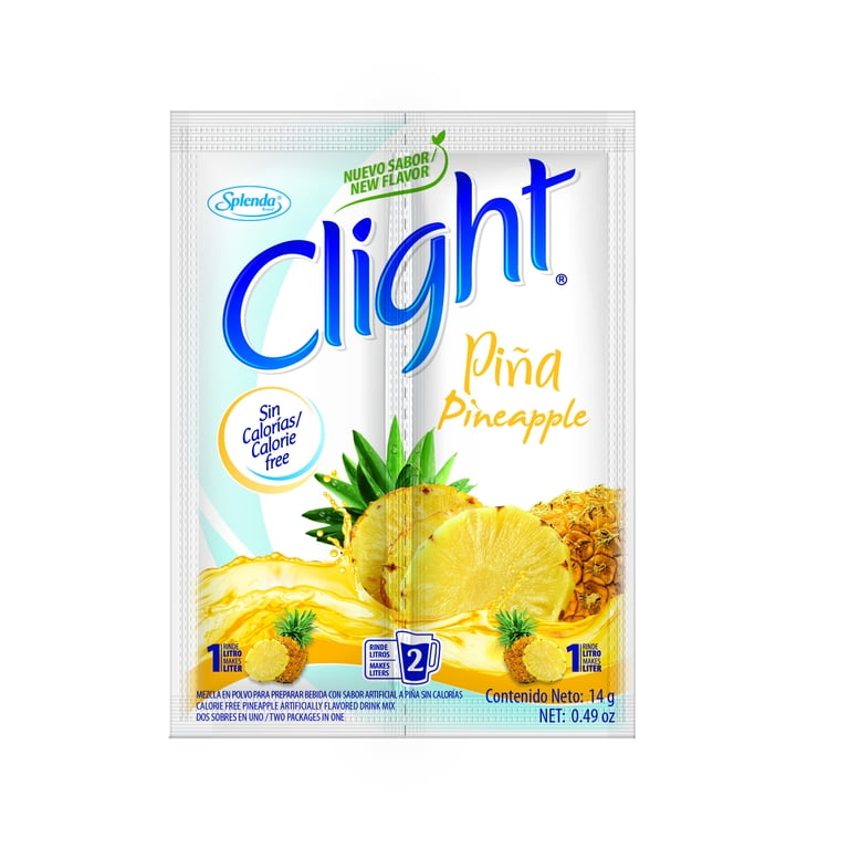 Crystal Light, Clight, Pineapple, No Calories, 2 in 1, 0.49 oz
