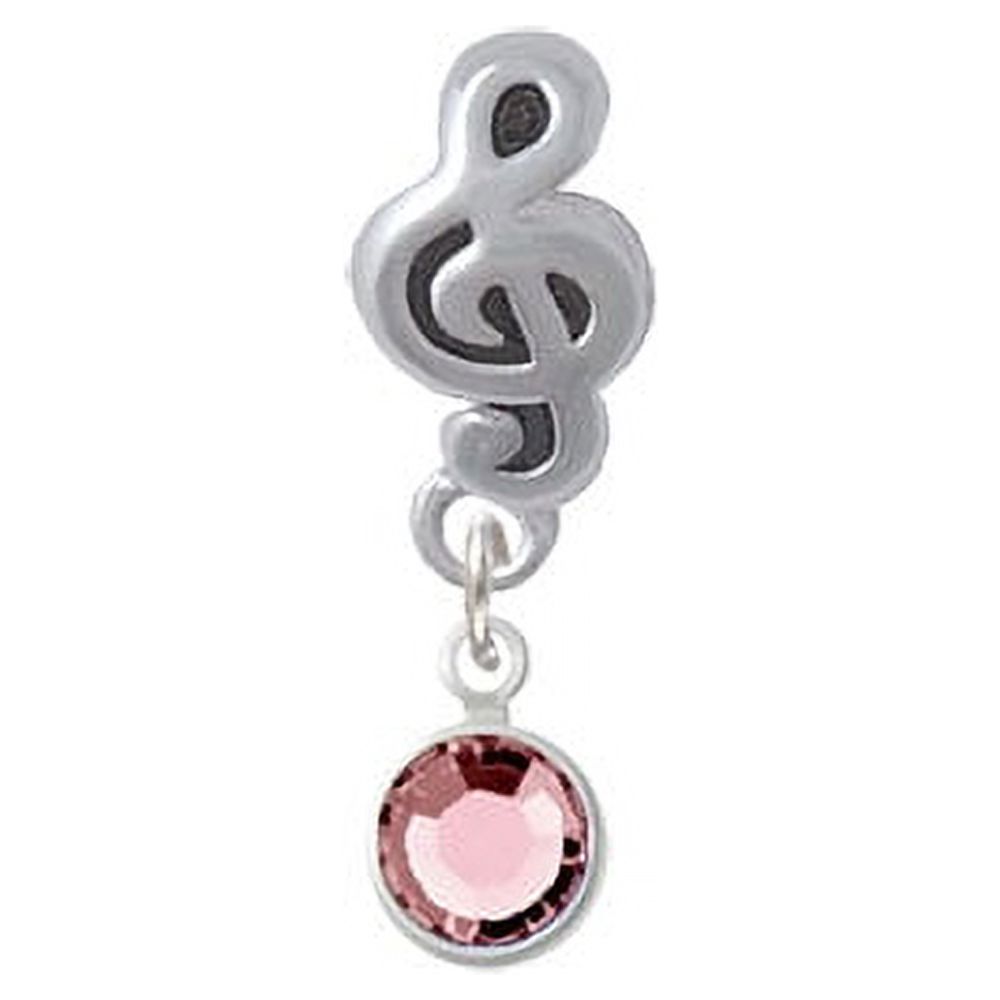 Pink Clef Note Crystal Light Pink Channel Drop - Clef Note Charm Bead - Walmart.com