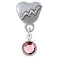 thumbnail image 1 of Crystal Light Pink Channel Drop - Heartbeat Charm Bead, 1 of 1