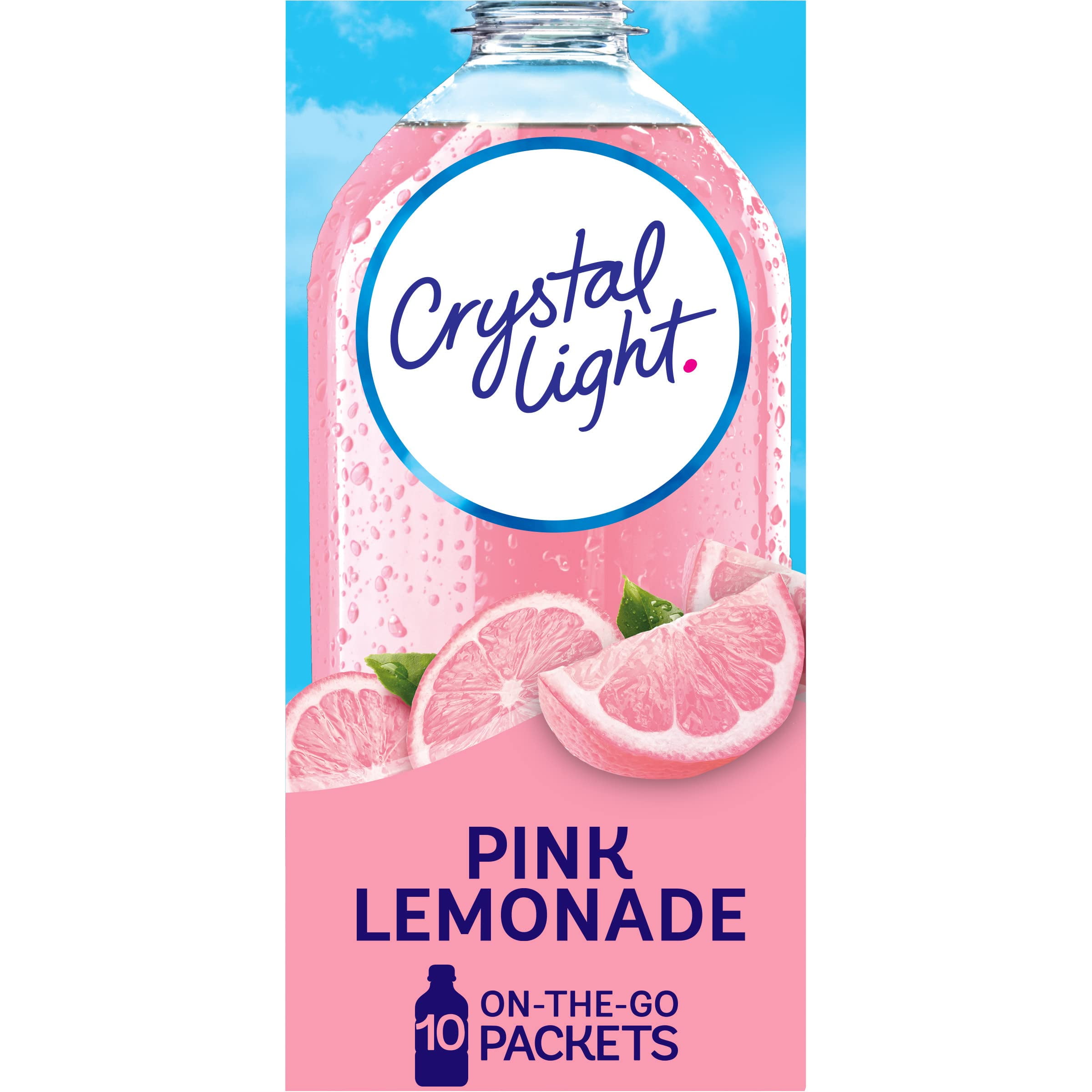 Crystal Light Pink Lemonade Naturally Flavored Powdered Drink Mix, 10 ...