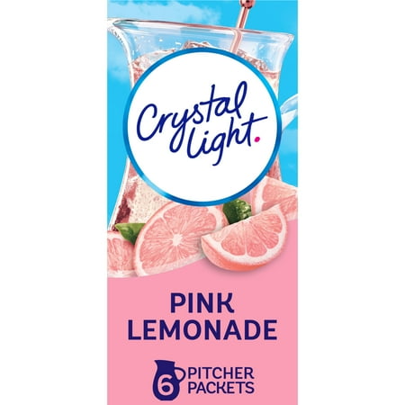 Crystal Light Pink Lemonade Naturally Flavored Powdered Drink Mix, 6 ct Pitcher Packets