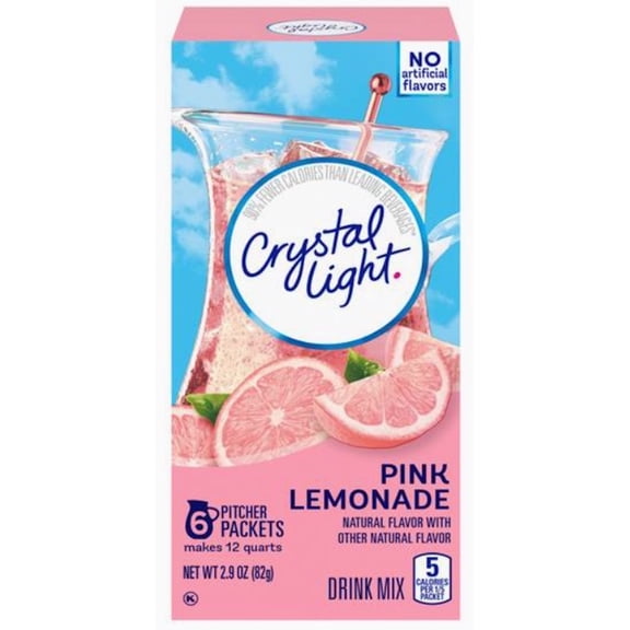 Crystal Light Pink Lemonade Powdered Drink Mix 2.9 oz (Pack of 48)