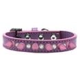 thumbnail image 1 of Crystal & Light Pink Spikes Dog Collar, Lavender - Size 16, 1 of 1