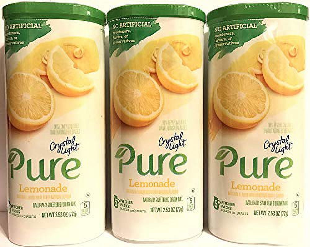 Crystal Light Pure Drink Mix Lemonade Flavor 5 Count Pitcher Packs