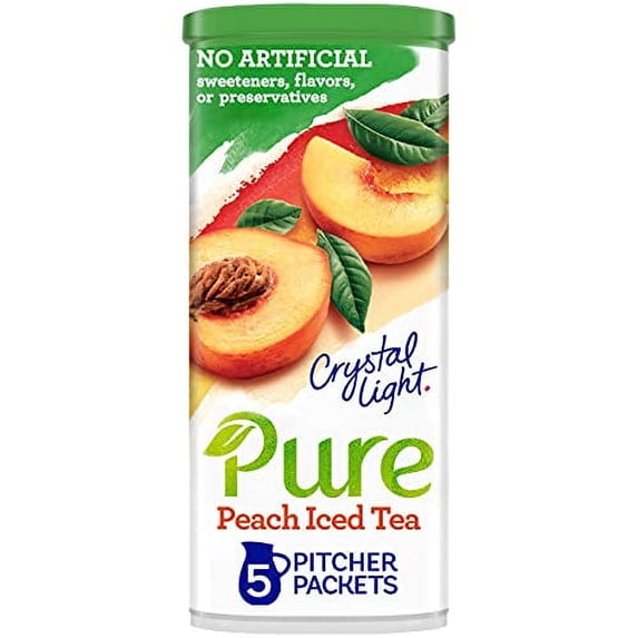 Crystal Light Pure Peach Iced Tea Drink Mix (5 Pitcher Packets)
