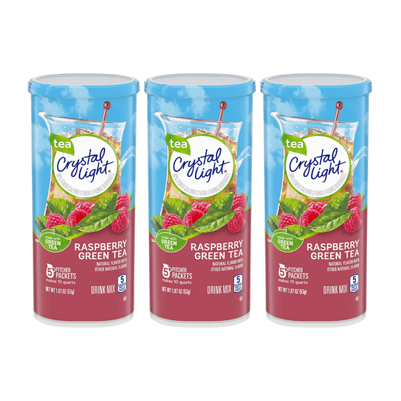 Crystal Light Raspberry Green Tea Drink Mix, 10-Quart Canister (Pack of 3)
