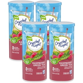 Crystal Light Raspberry Green Tea Powdered Drink Mix, Low Caffeine, 1.87 oz Can (Pack - 4)