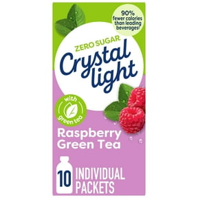 Crystal Light Drink Mix, 10 Packets, for Convenient On-the-Go Flavorful Hydration, Naturally flavored with other natural flavor Raspberry Green Tea, Zero Sugar, 0.96 oz