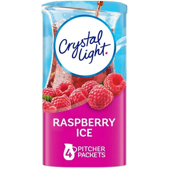 Crystal Light Raspberry Ice Artificially Flavored Powdered Drink Mix, 4 ct Pitcher Packets