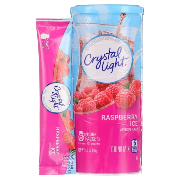 Crystal Light Raspberry Powder Crystal Light Raspberry Ice Artificially Flavored Drink Mix, Zero Sugar ...