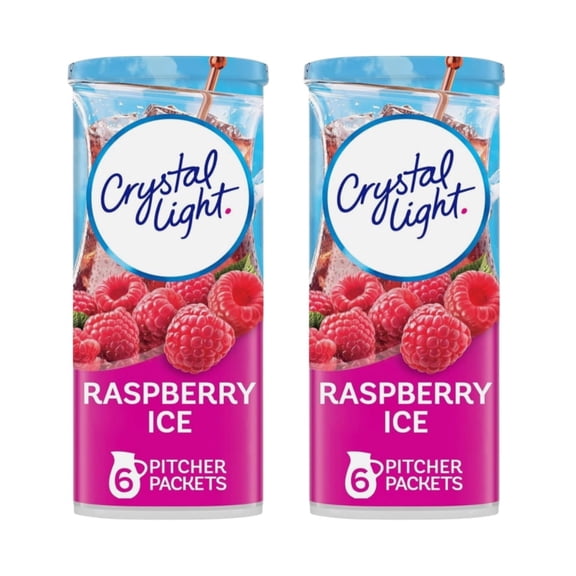 Crystal Light Raspberry Ice Drink Mix Pitcher Packets 6 Count (2 Pack)