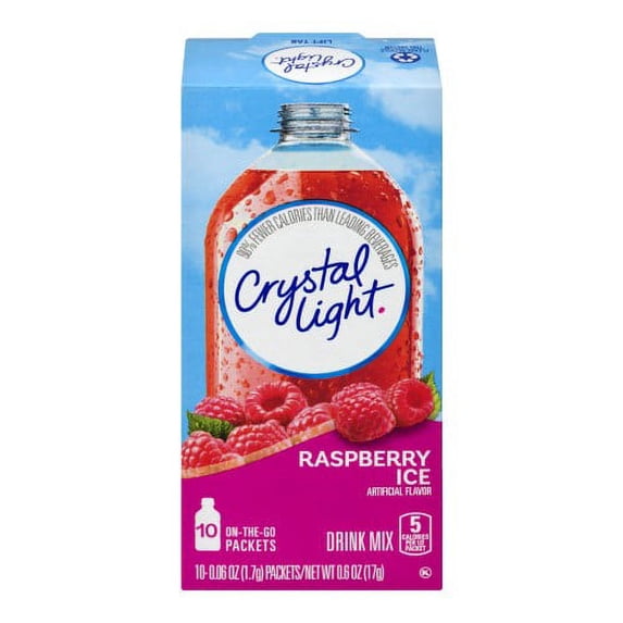 Crystal Light Raspberry Ice Sugar Free Drink Mix Singles (Pack of 32)