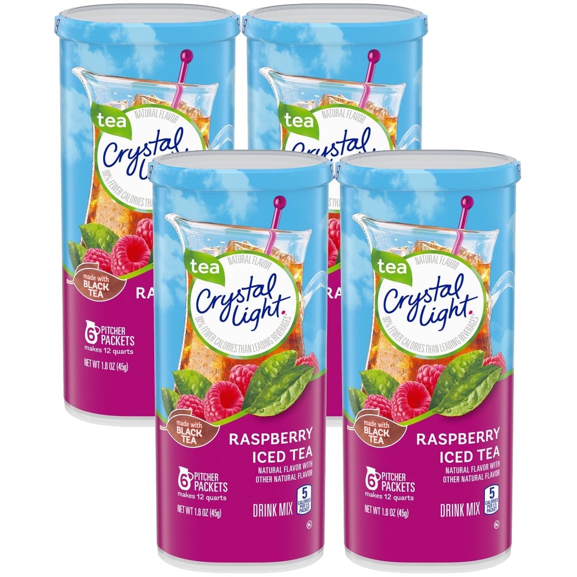 Crystal Light Sugar Free Raspberry Iced Tea, Instant Powdered Drink Mix ...