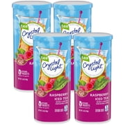 Crystal Light Raspberry Iced Tea Powdered Drink Mix, Low Caffeine, 1.6 oz Can (Pack - 4)