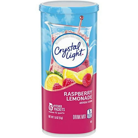 Crystal Light Raspberry Lemonade Drink Mix (16 Pitcher Packets, 4 Canisters Of 4) (Packaging May Vary)