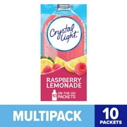 Crystal Light Raspberry Lemonade Sugar Free Drink Mix Singles Caffeine Free, 10 ct On-the-Go-Packets